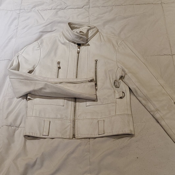 White Leather Jacket - Picture 1 of 3